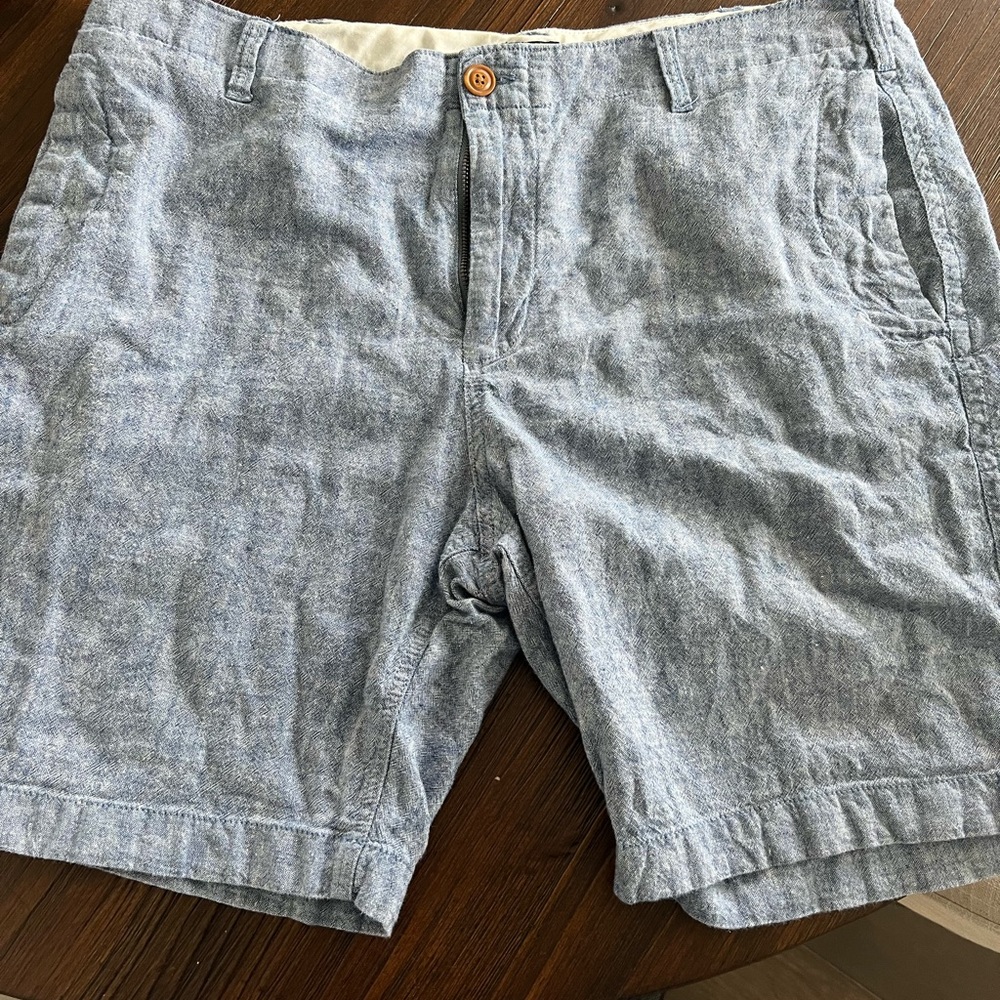 Blue linen J Crew Shorts